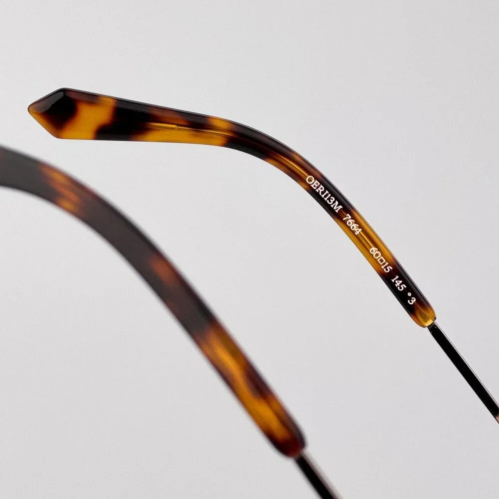 Off-White MIAMI Men Sunglasses Gold Oval Frame Brown Lenses | Model OERI13M 7664